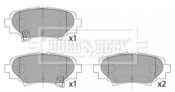 BORG & BECK Комплект тормозных колодок, дисковый тормоз BBP2458